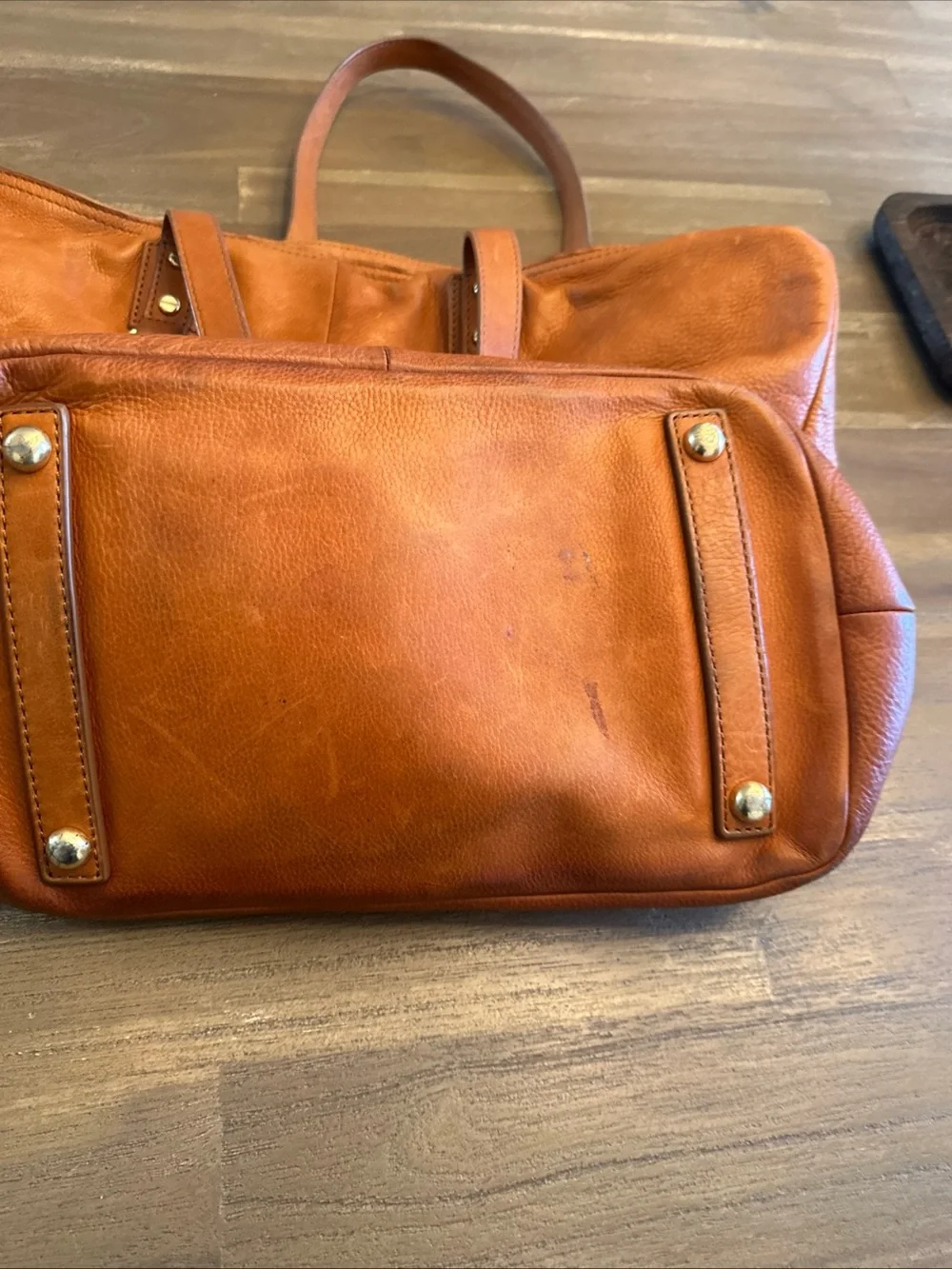 J. Crew Leather Tote in Warm Cognac